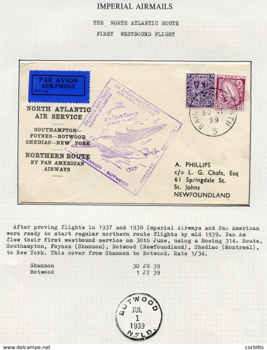 1939-58 North Atlantic Airmail Covers Collection Written Up On Leaves Mainly Carried By Imperial Airways To Or From GB O - Sonstige & Ohne Zuordnung