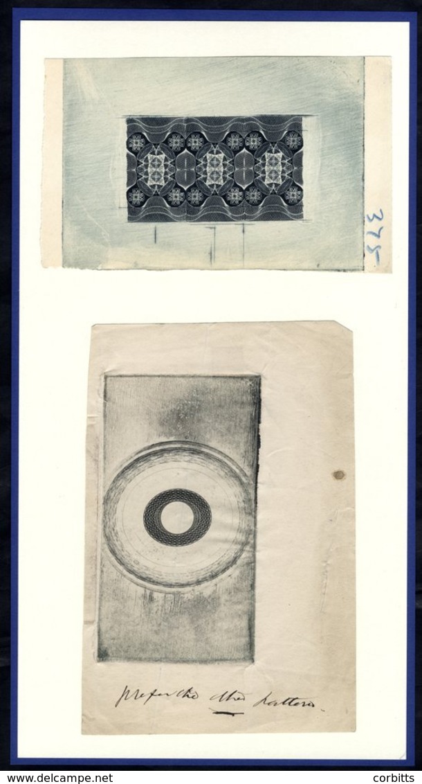 Perkins Bacon - Four Engraved Proofs, Three With Turned Engine Designs, Two Are Numbered 303 & 375 In Blue, The Other De - Autres & Non Classés