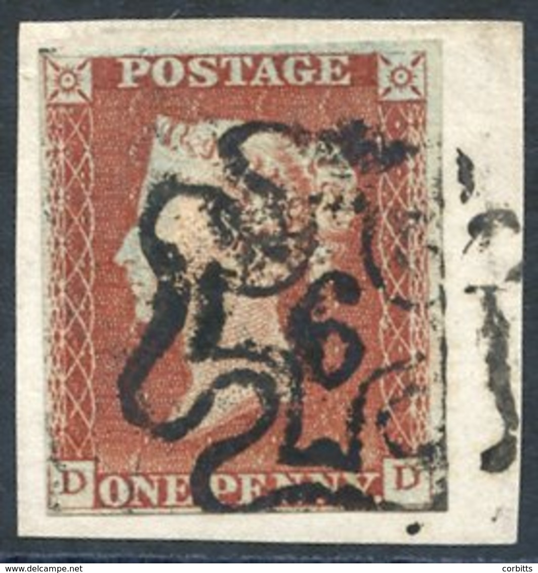 1841 1d Red Brown DD, Four Margined Example Tied To A Small Piece By No. 6 In Maltese Cross, Upright Strike. Cat. £160 - Autres & Non Classés