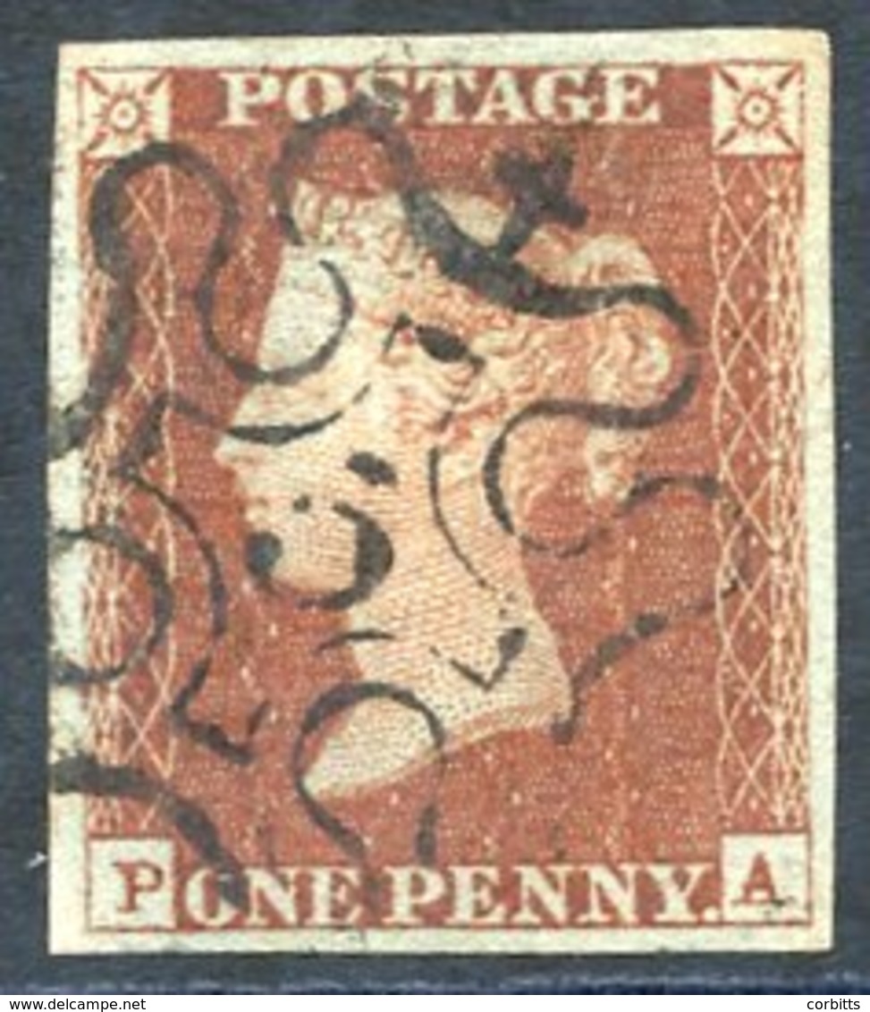 1841 1d Red Brown Pl.30 PA, Four Good Margins With Fine No. 5 In Maltese Cross. Cat. £180 - Sonstige & Ohne Zuordnung