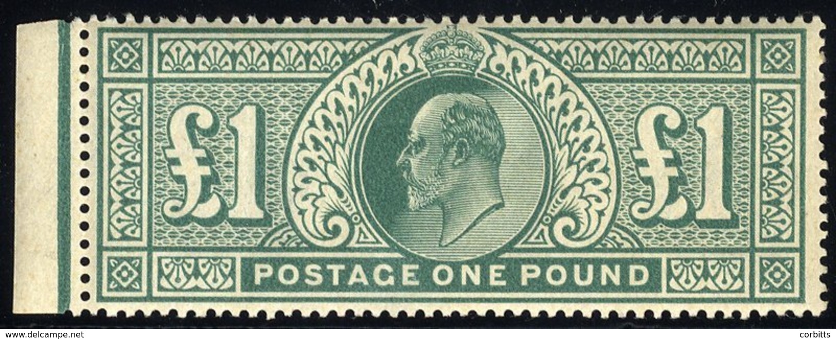 1902 DLR £1 Dull Blue-green, Left Side Marginal UM Example, Gum Lightly Toned, SG.266. - Sonstige & Ohne Zuordnung