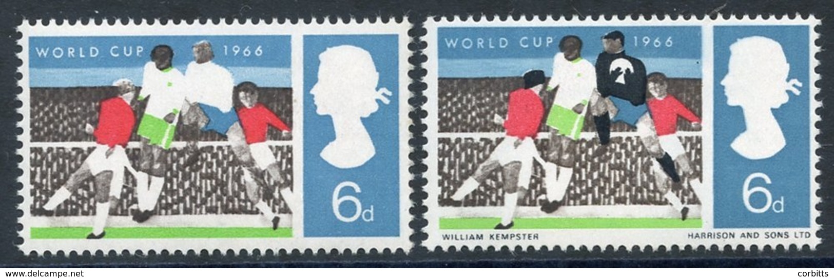 1966 World Cup 6d With Black Omitted, UM, SG.694a. (1) Cat. £200 - Autres & Non Classés