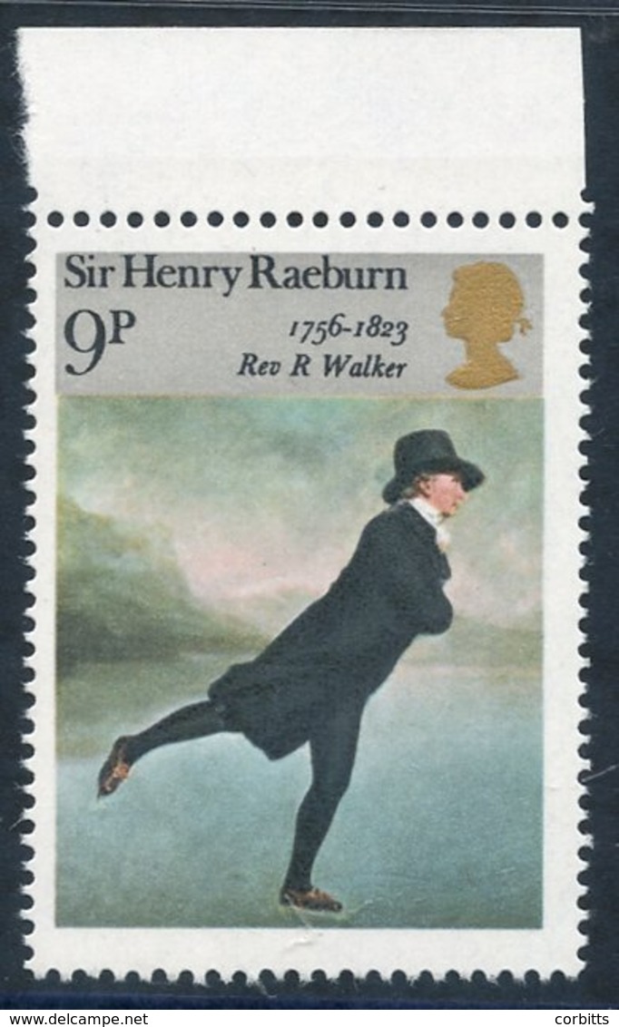 1973 British Paintings 9p Rev. R. Walker (The Skater) With MISSING BROWN, A Very Minor Missing Colour Resulting In The F - Autres & Non Classés