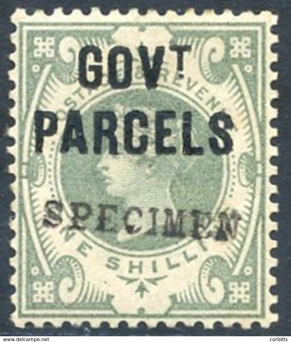 GOVT. PARCELS 1890 1s Dull Green Optd SPECIMEN Type 9, Fine M, SG. 68s. Cat. £300 - Autres & Non Classés
