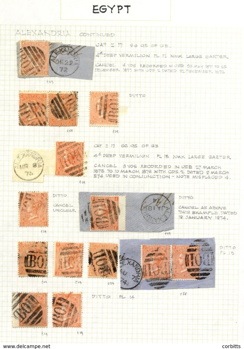 EGYPT 1864-67 Range Of Surface Printed Stamped With 'BO1' Cancels Of Alexandria Incl. 6d SG. Z20/6, 9d SG.Z29, 10d SG.Z3 - Autres & Non Classés