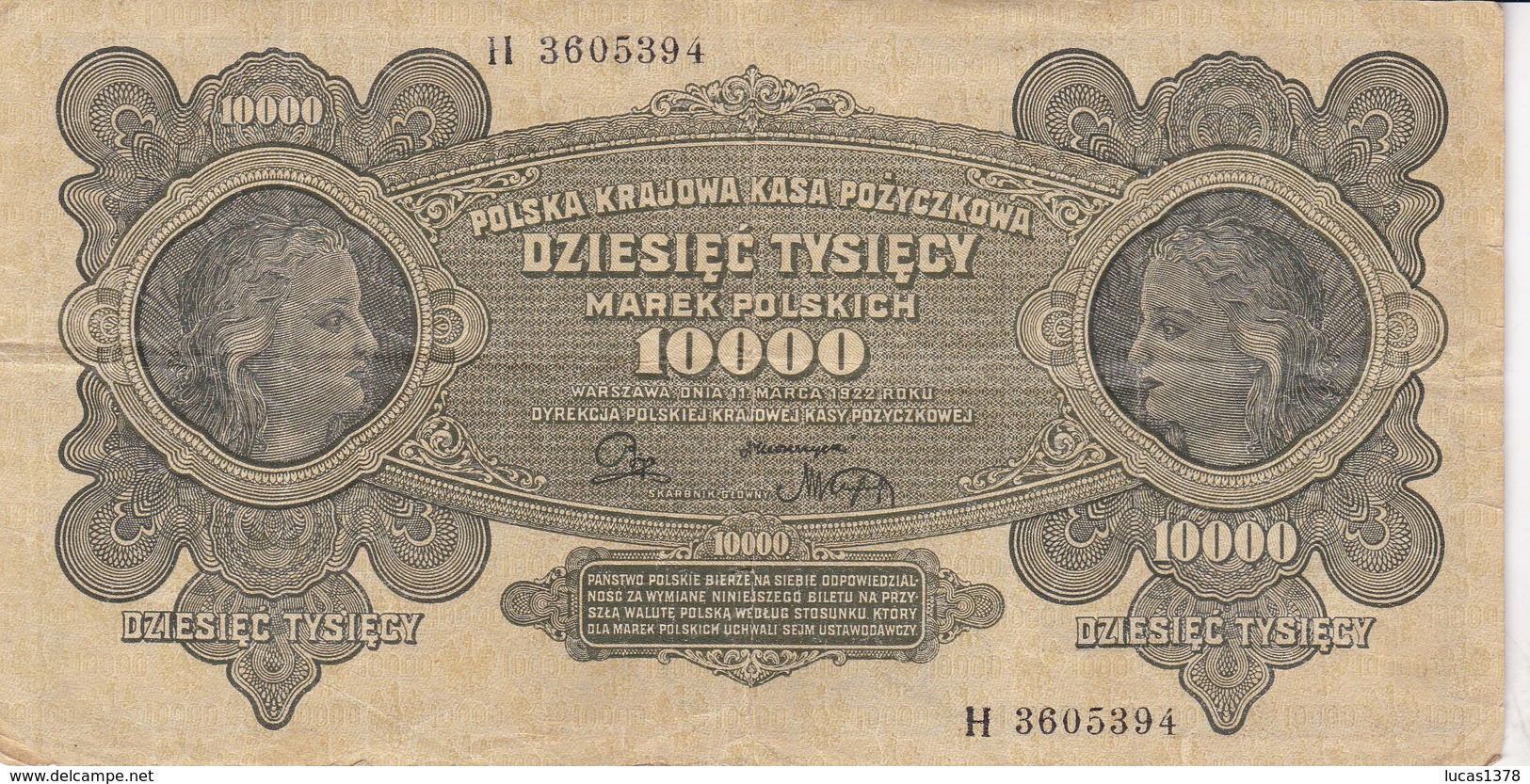 POLOGNE / 10000 MAREK / 1922 / TBE - Pologne