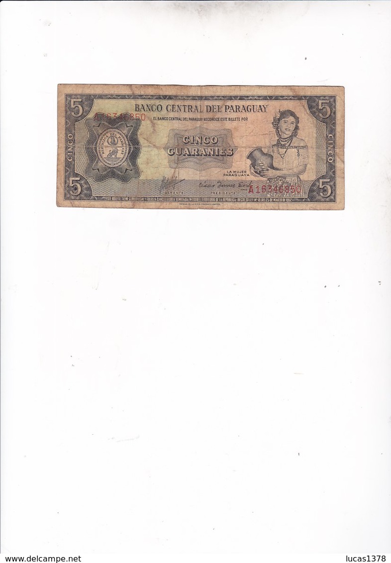 PARAGUAY / 5 GUARANIES 1952 - Paraguay