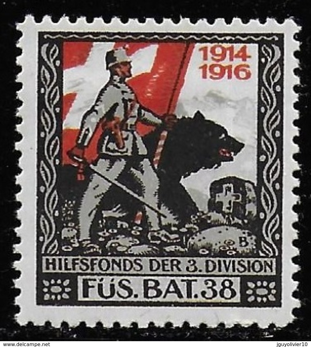 Suisse WWI Vignette Militaire Soldatenmarken 3. DIVISION 1914-18 Fine HR - Vignettes