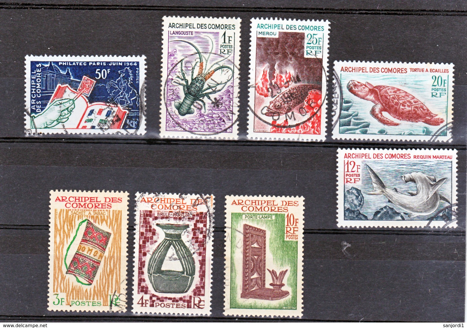 Comores  29/31, 32, 35/38 Philatec Artisanat Faune  Oblitéré Used Cote 19 - Used Stamps