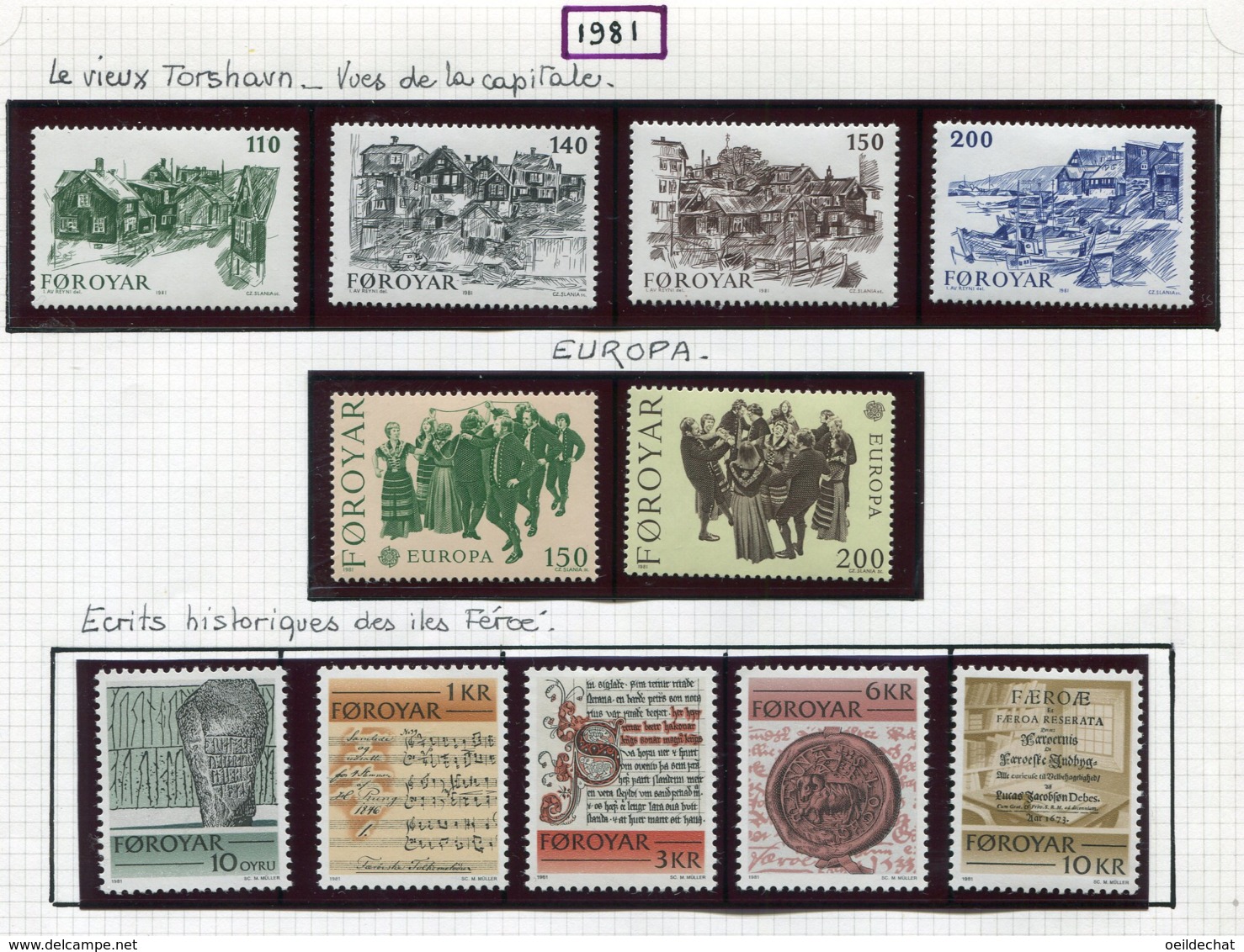 11610  FEROE  Collection Vendue Par Page  N°53/6, 57/8, 59/63 *   1979  TTB - Faroe Islands