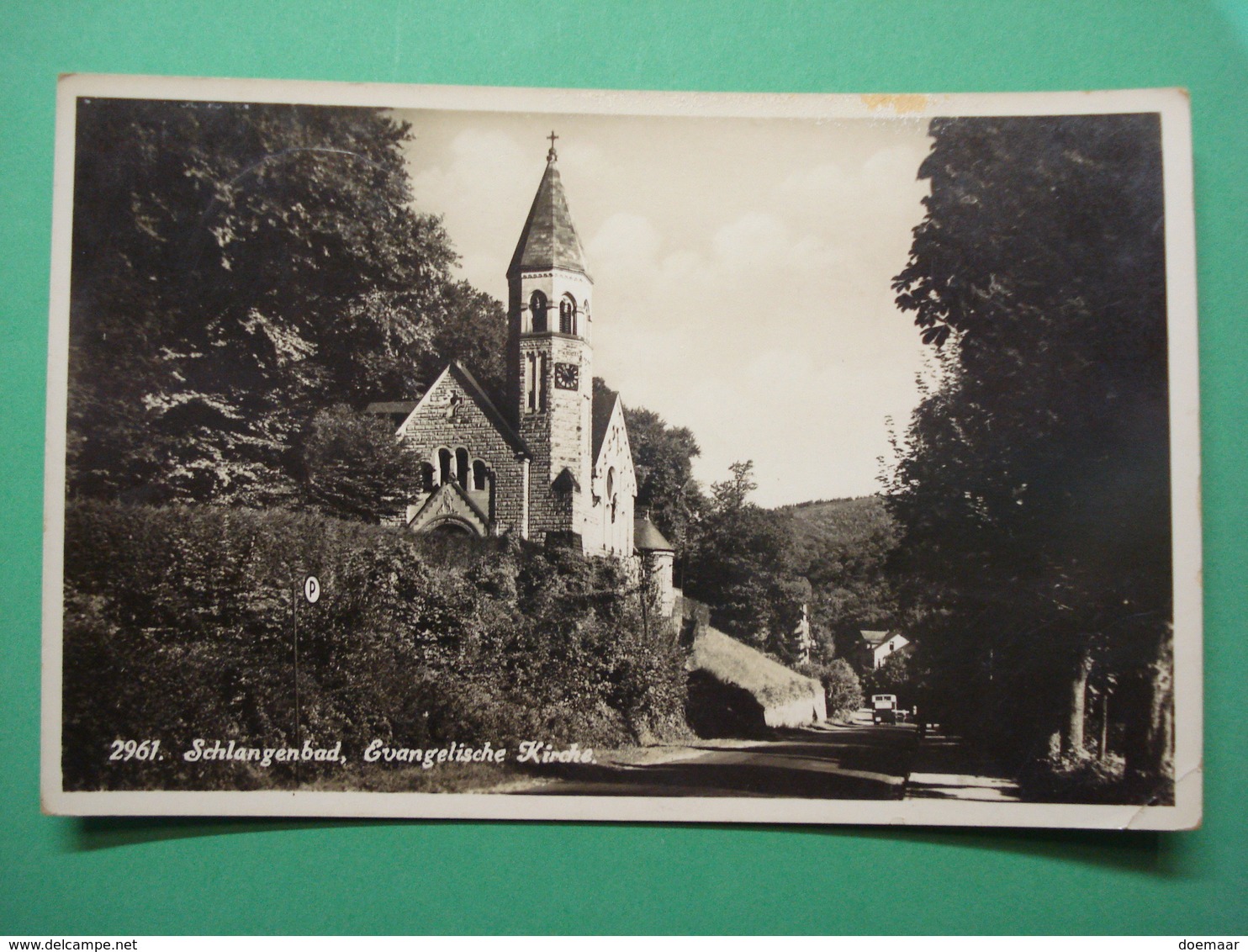 DE80 Schlangenbad Kirche 1935 Bromsilberkarte - Schlangenbad