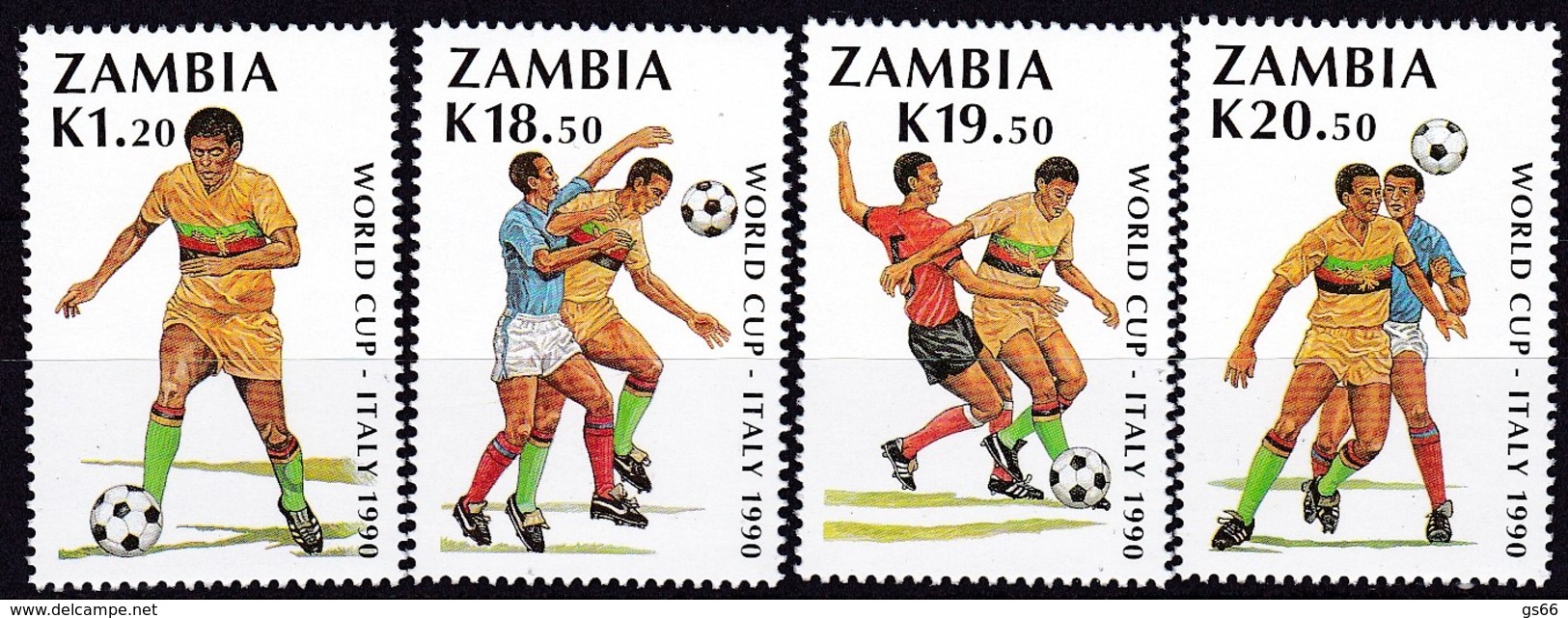 Zambia, 1990, 515/18, Fußball-Weltmeisterschaft, Italien. MNH ** - Zambia (1965-...)