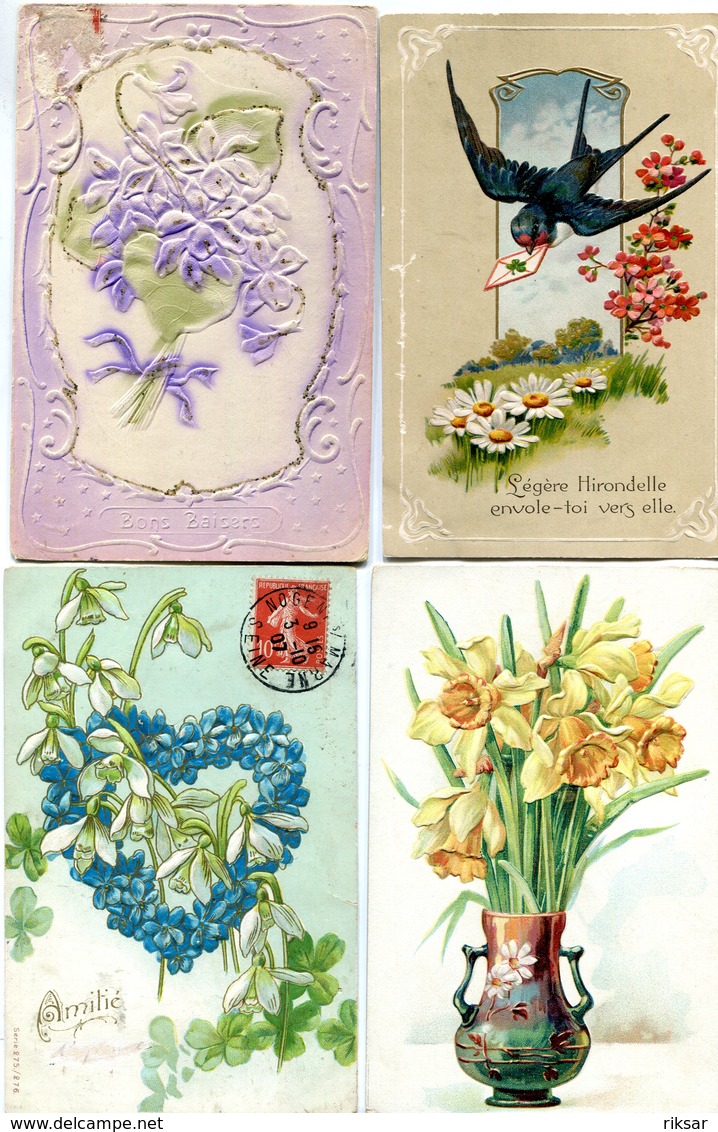 FANTAISIE(CARTE GAUFREE) FLEUR(8 CARTES) - Autres & Non Classés