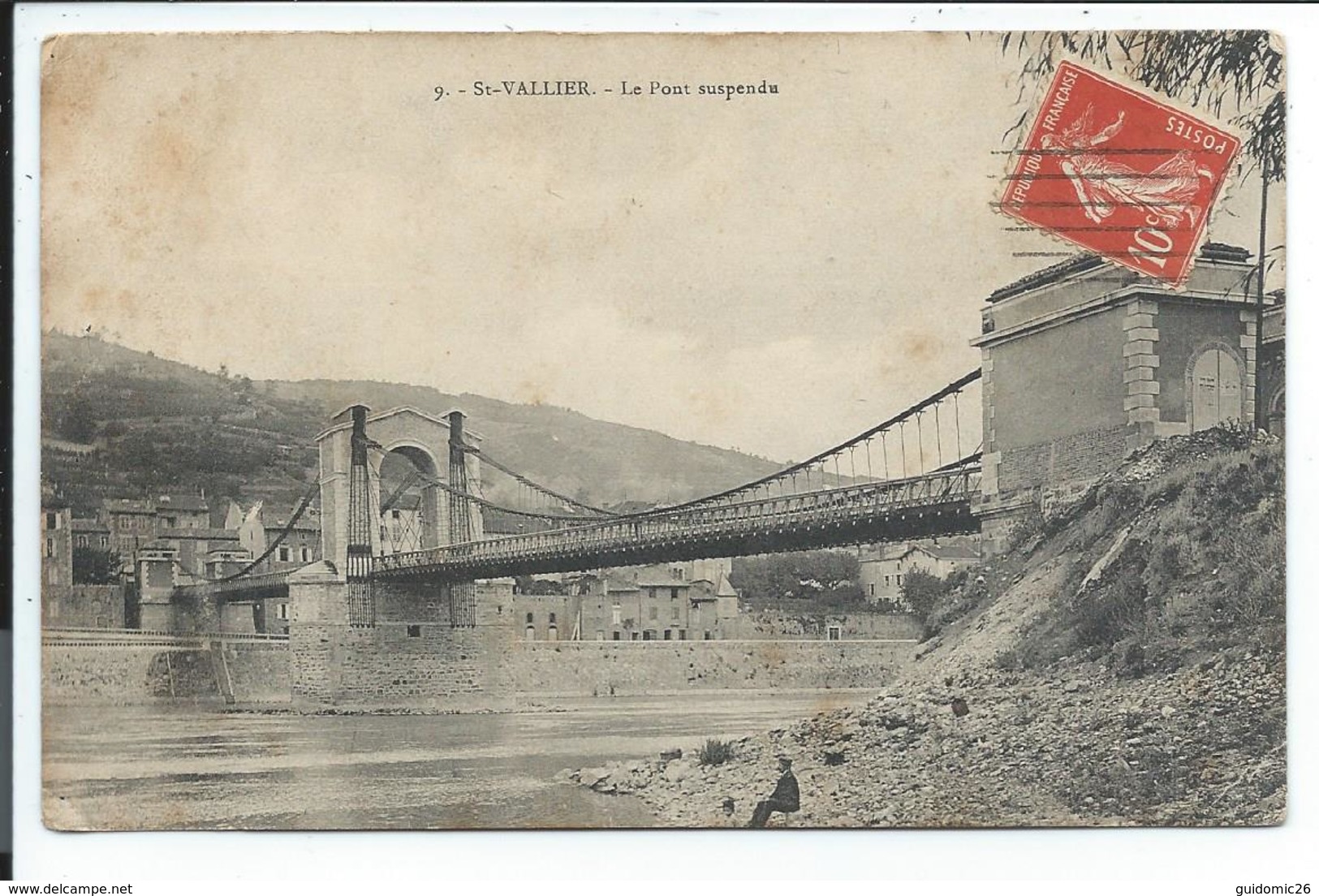 Saint Vallier,le Pont Suspendu ,complet,st Vallier - Autres & Non Classés