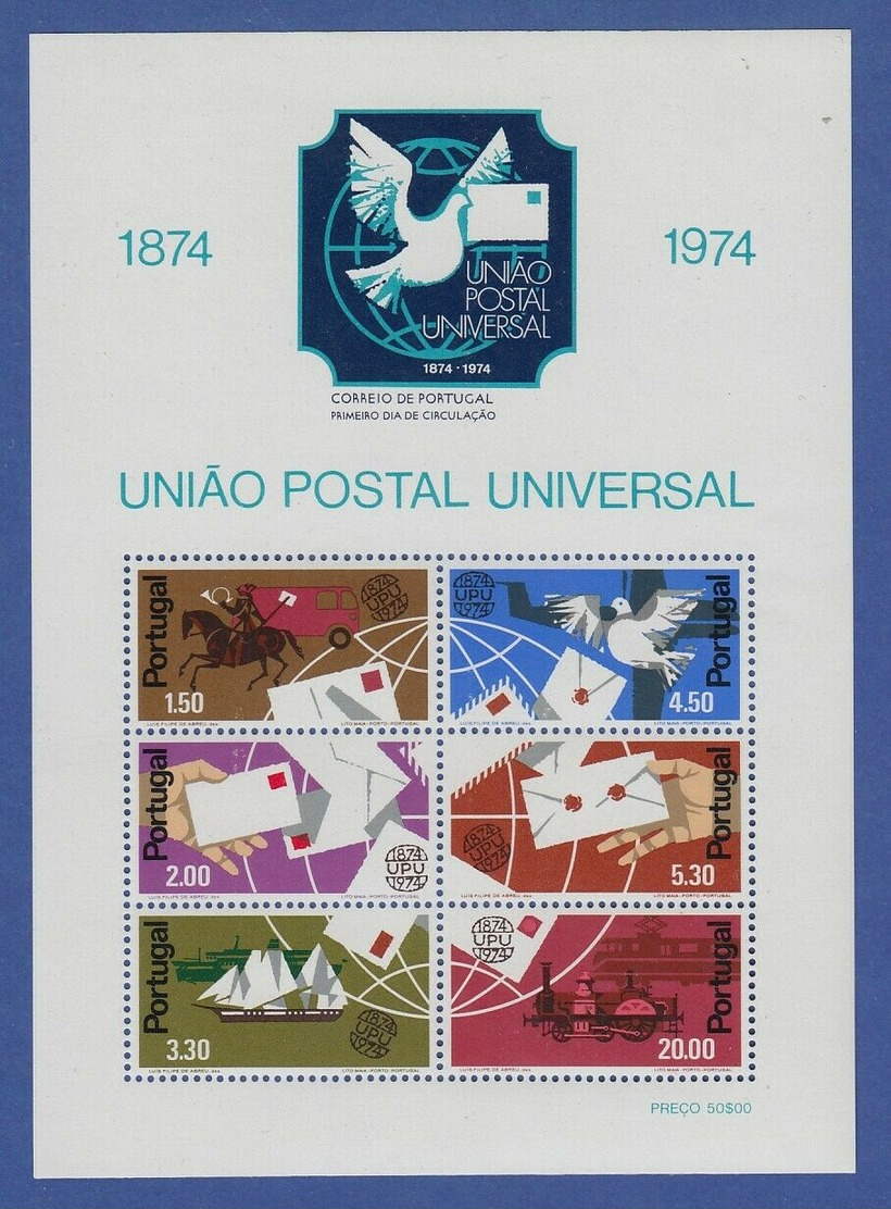 PORTUGAL , 1974 U.P.U. Centenary S/s MNH - Nuevos