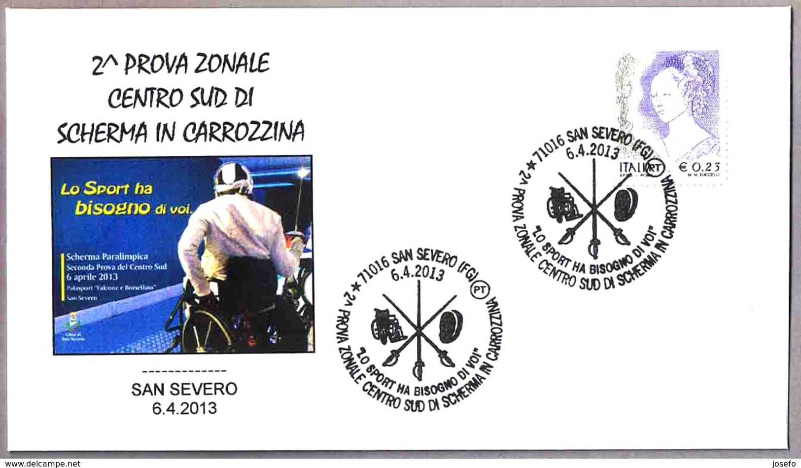 ESGRIMA EN SILLA DE RUEDAS - WHEELCHAIR FENCING. San Severo Foggia, 2013 - Handisport