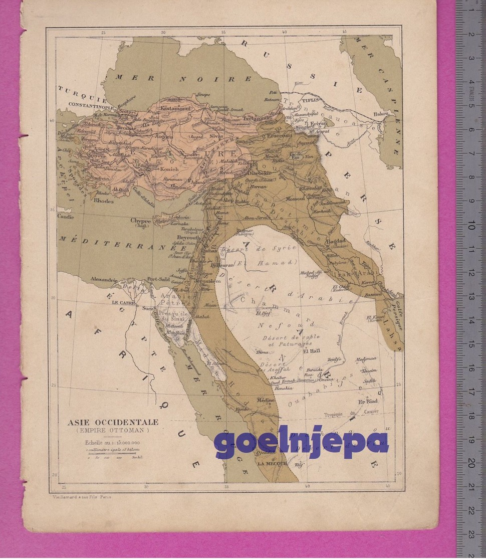 Carte ASIE OCCIDENTALE Empire Ottoman -Vieillemard Et Ses Fils - Geographical Maps