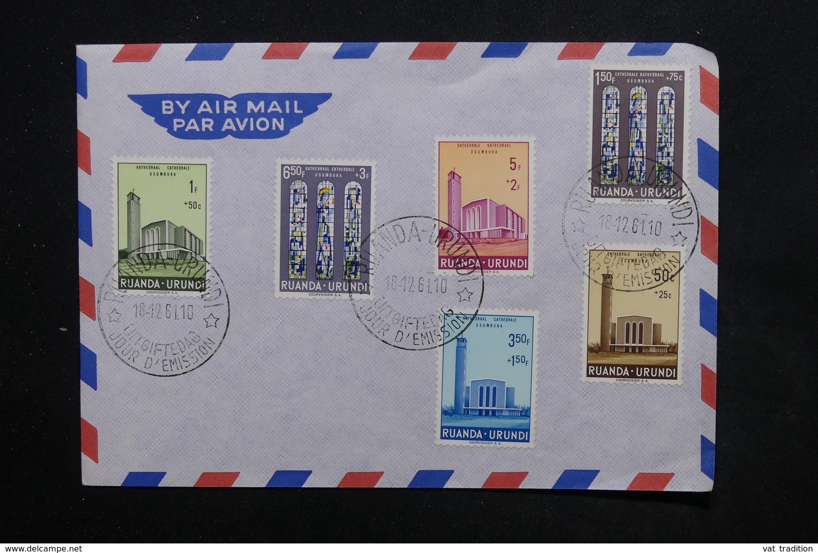 RUANDA URUNDI - Enveloppe FDC 1961 , Cathédrale De Usumbura - L 24241 - Lettres & Documents