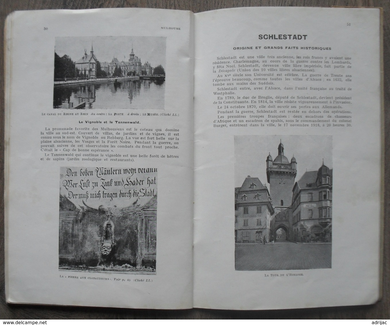 guides illustrés Michelin des champs de bataille Colmar Mulhouse Schlestadt 1920 Hansi .16. scans