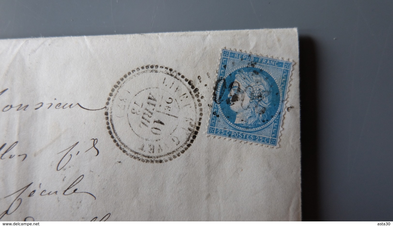 Lettre Cachet LIVET Et GAVET, GC2060, De 1873 .................... MK-2277 - 1849-1876: Période Classique