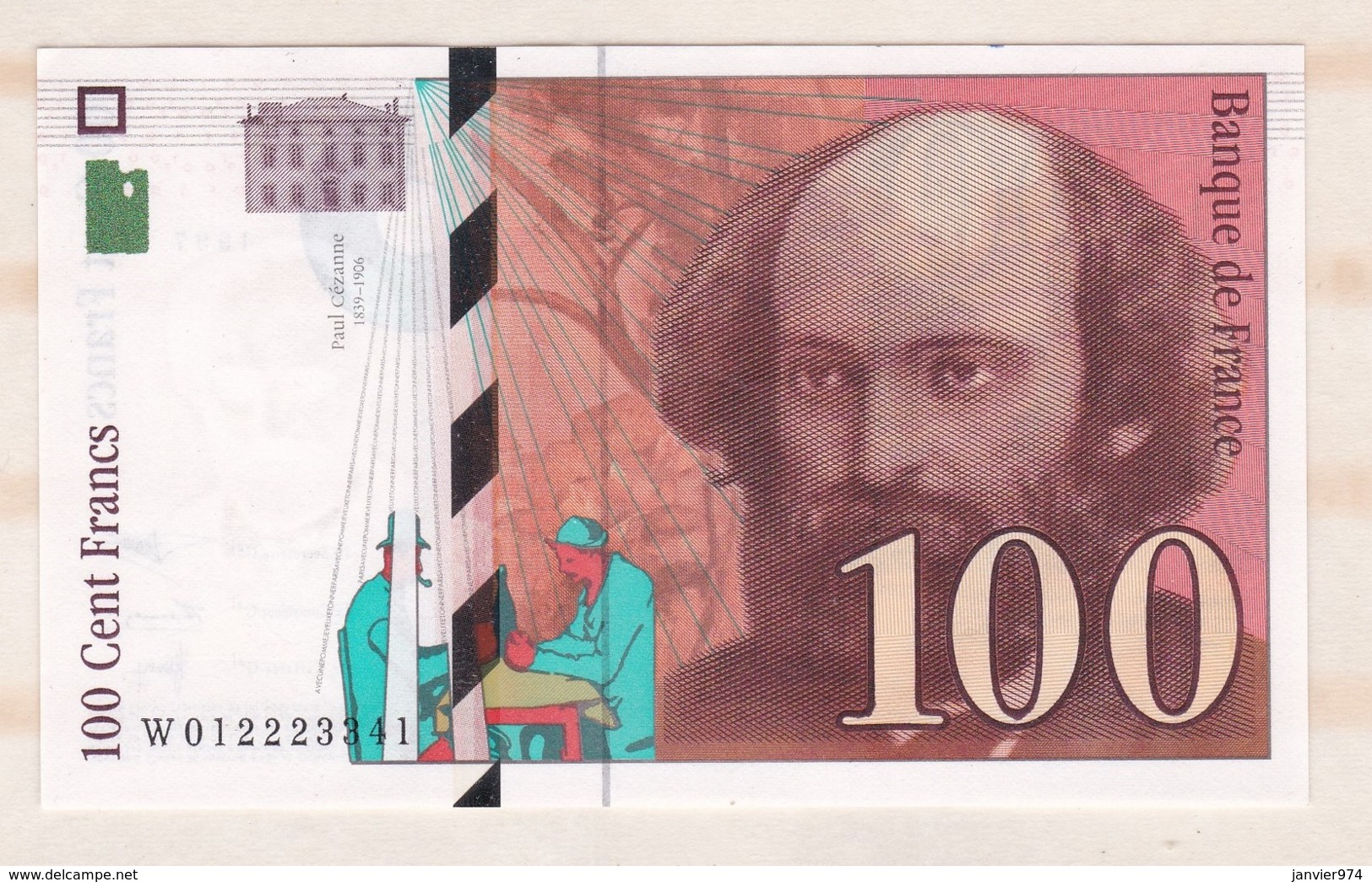 100 Francs Cézanne 1997 Série W.012223341. Billet Neuf. - 100 F 1997-1998 ''Cézanne''