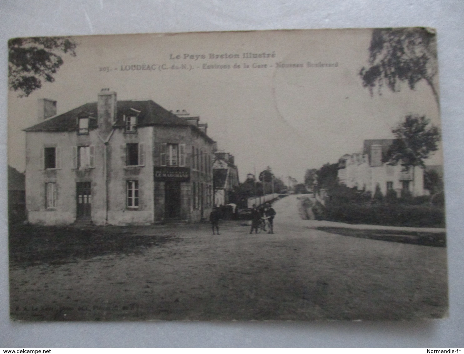 CPA CPSM CP CÔTES D'ARMOR 22 LOUDEAC V1910 NOUVEAU BOULEVARD Près GARE Restaurant LEMARCHAND  ED PA LE MOEL Pléniet B/TB - Loudéac