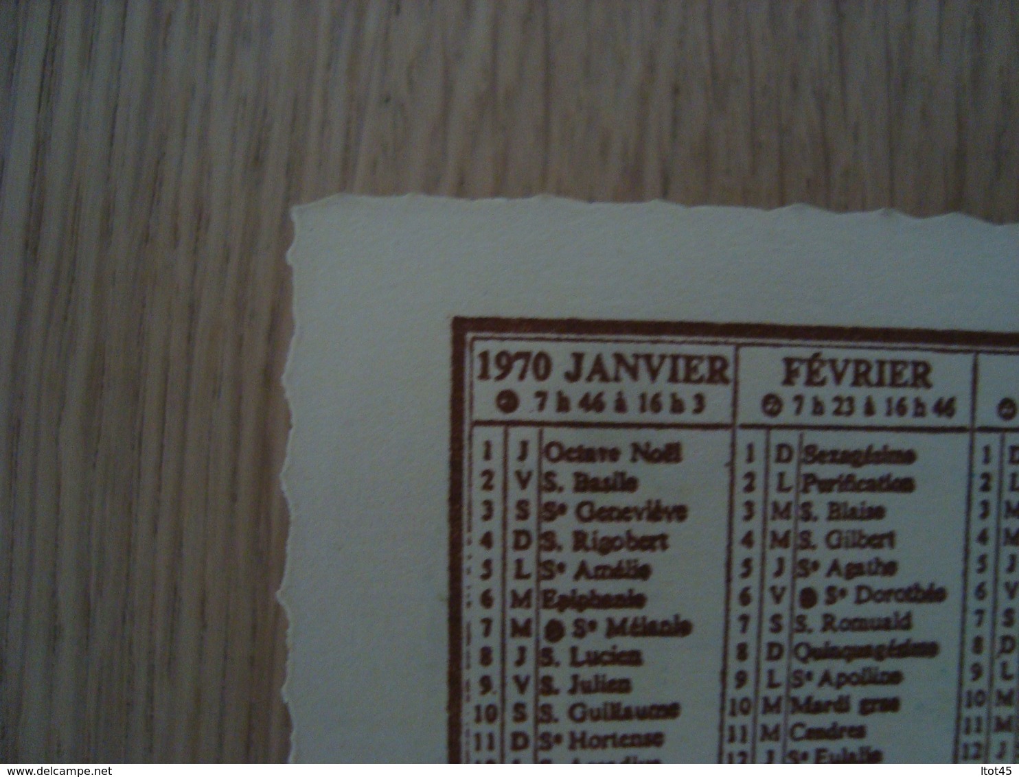 CALENDRIER ABBE PIERRE 1970 - Petit Format : 1961-70