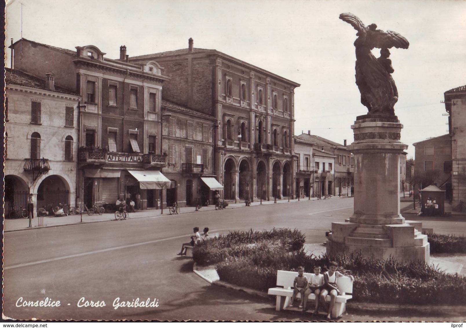 Conselice Ravenna, 2 Cartoline Piazza + Municipio Anni '50 - Altri & Non Classificati