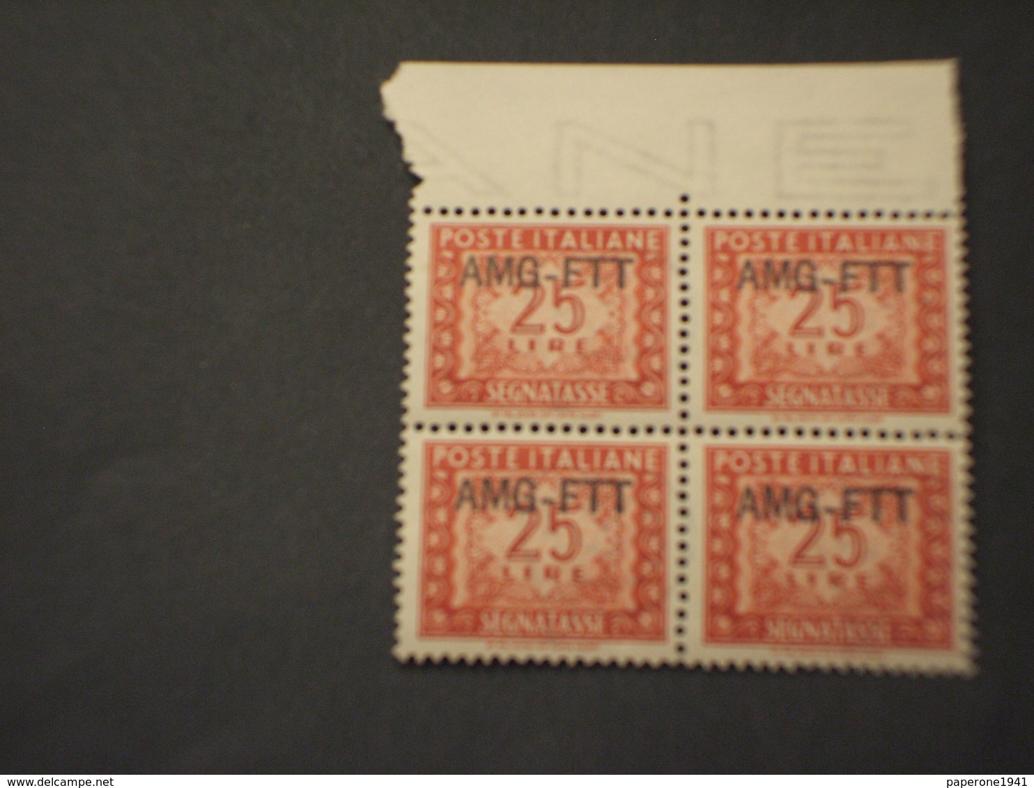 TRIESTE ZONA A - TASSE - 1949/54 CIFRA L. 25, IN QUARTINA/BLOCK OF FOUR - NUOVI(++) - Postage Due