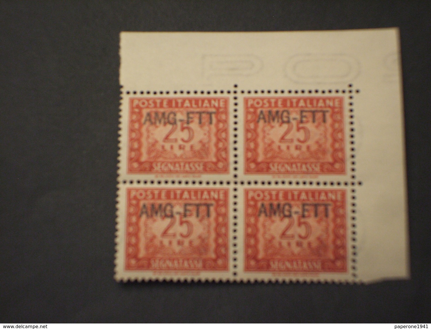 TRIESTE ZONA A - TASSE -  1949/54 CIFRA L. 25, IN QUARTINA/BLOCK OF FOUR - NUOVI(++) - Postage Due