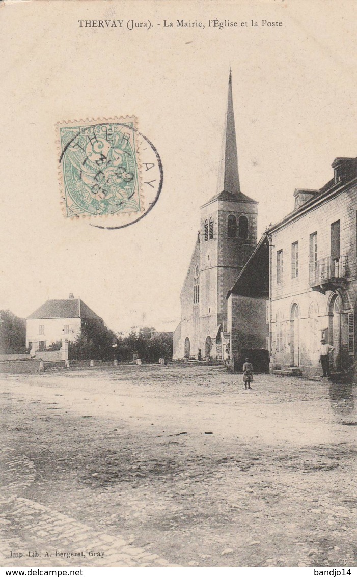 Thervay  - La Mairie, L'église Et La Poste - Other & Unclassified