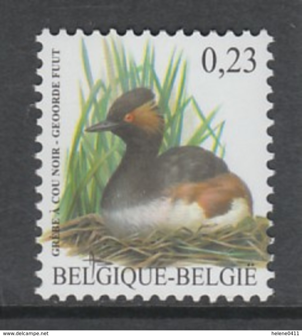 TIMBRE NEUF DE BELGIQUE - OISEAU DE BUZIN : GREBE A COU NOIR N° Y&T 3525 - Canards