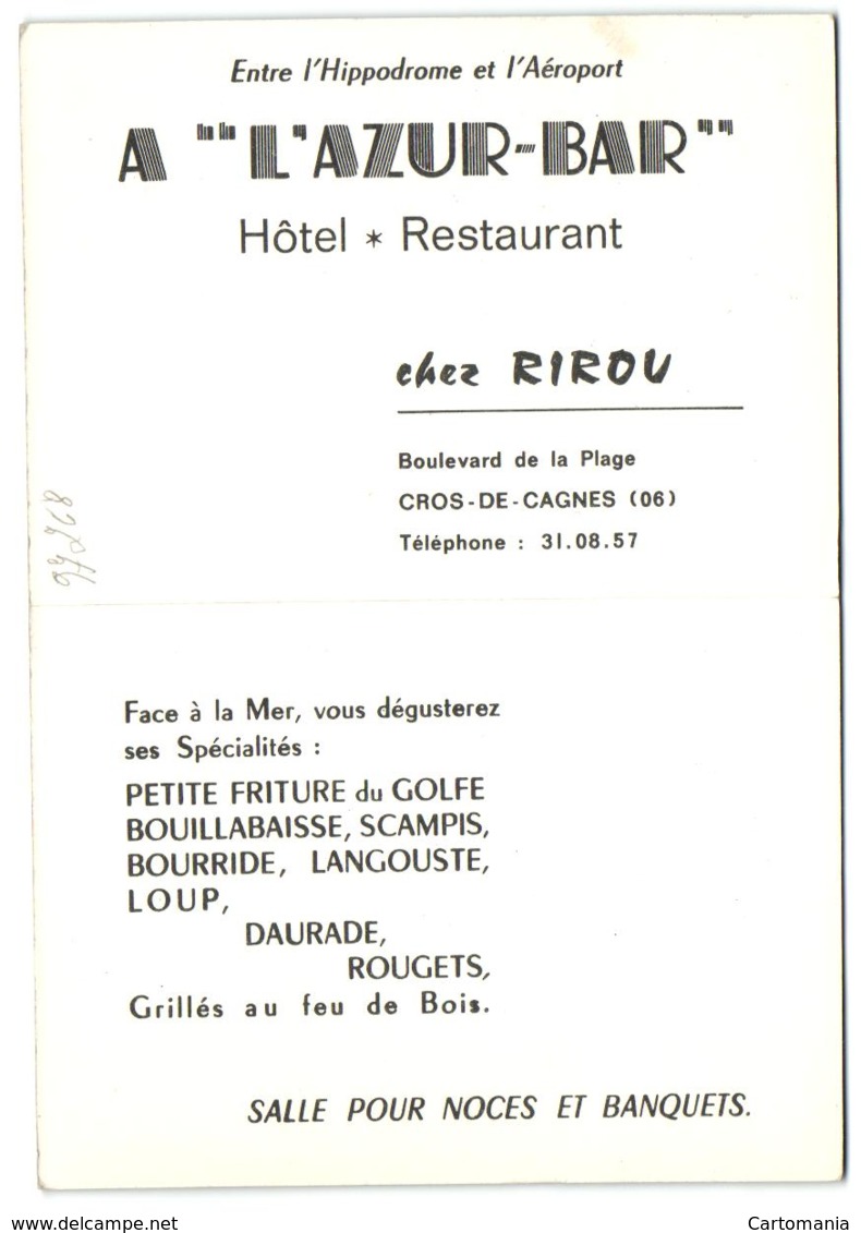 Cros-de-Cagnes - A L'Azur-Bar Chez Rirou - Cagnes-sur-Mer