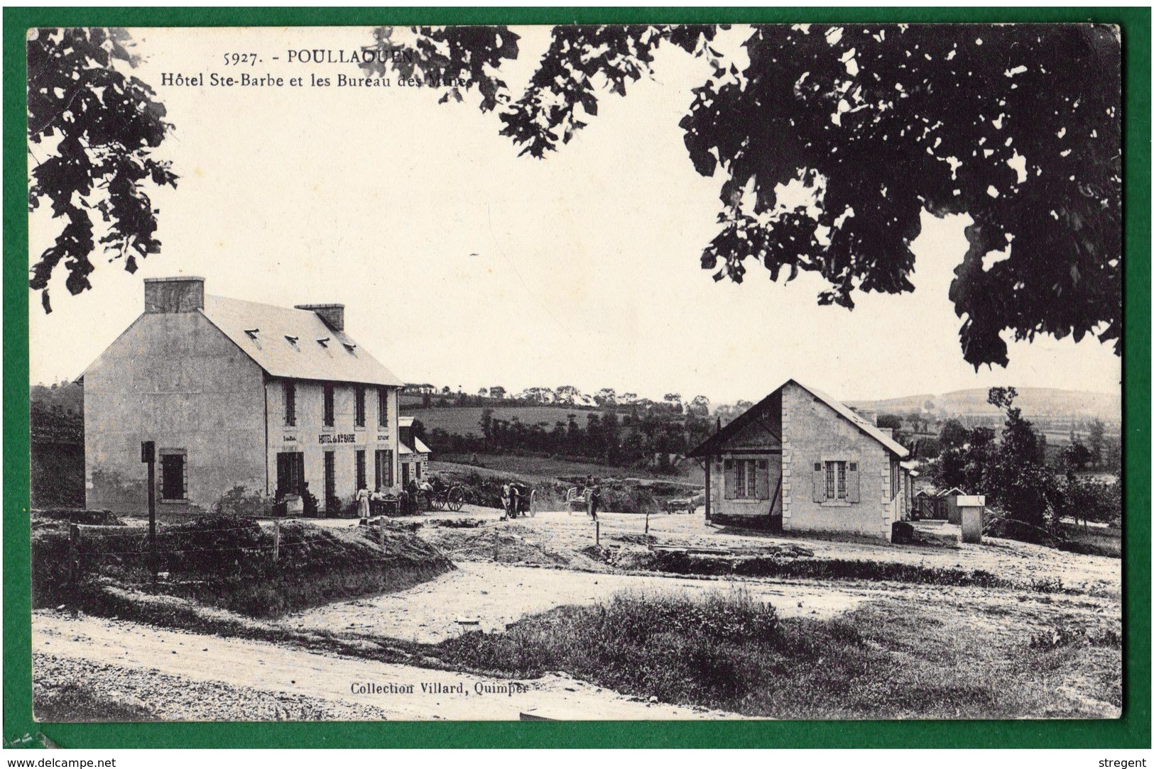 29 - POULLAOUEN - Puits Pape (contremaître) - Puits du Pape - La Rue de l'église - Hôtel Ste Barbe et bureau des Mines -