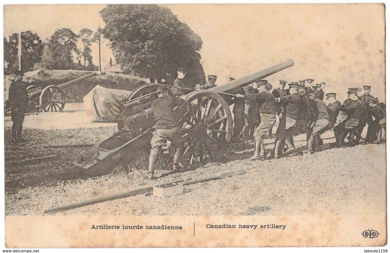 MILITARIA GUERRE 14/18 ARTILLERIE LOURDE CANADIAN  HEAVY ARTILLERY - MATERIEL MILITAIRE CANON - Circulé COURSAN - Non Classés