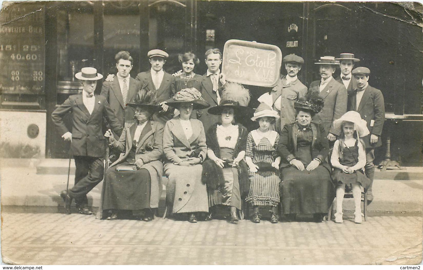 CARTE PHOTO : L'ETOILE DU XVeme ARRONDISSEMENT DEVANTURE RESTAURANT FETE ? CONSCRIT ? - Arrondissement: 15