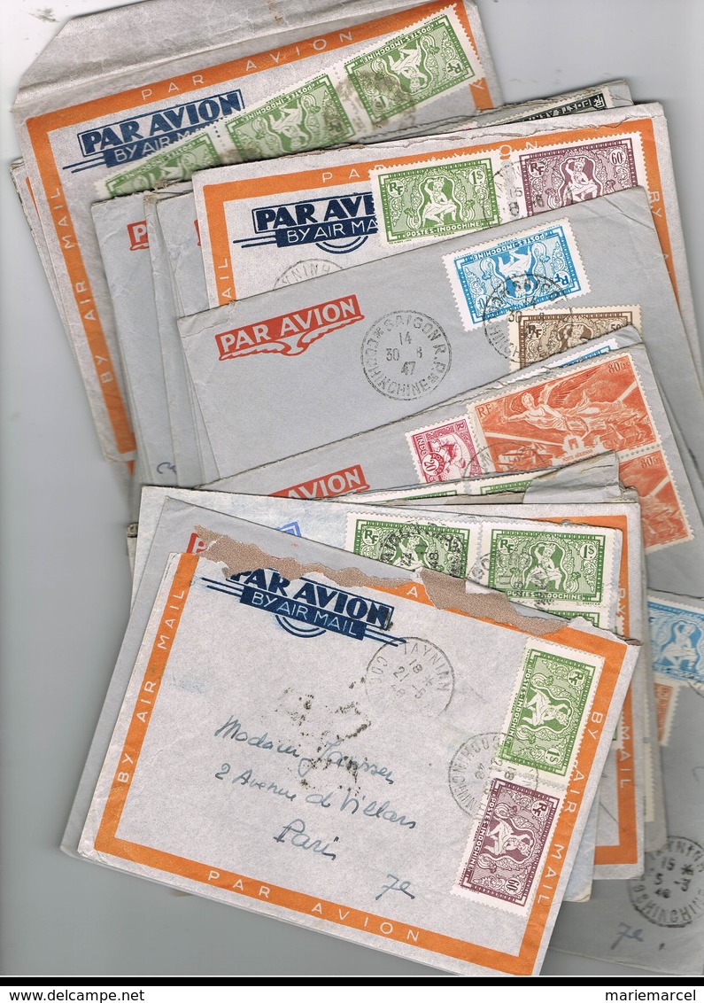 27 ENVELOPPES TIMBREES. TAYNINH COCHINCHINE. - Lettres & Documents