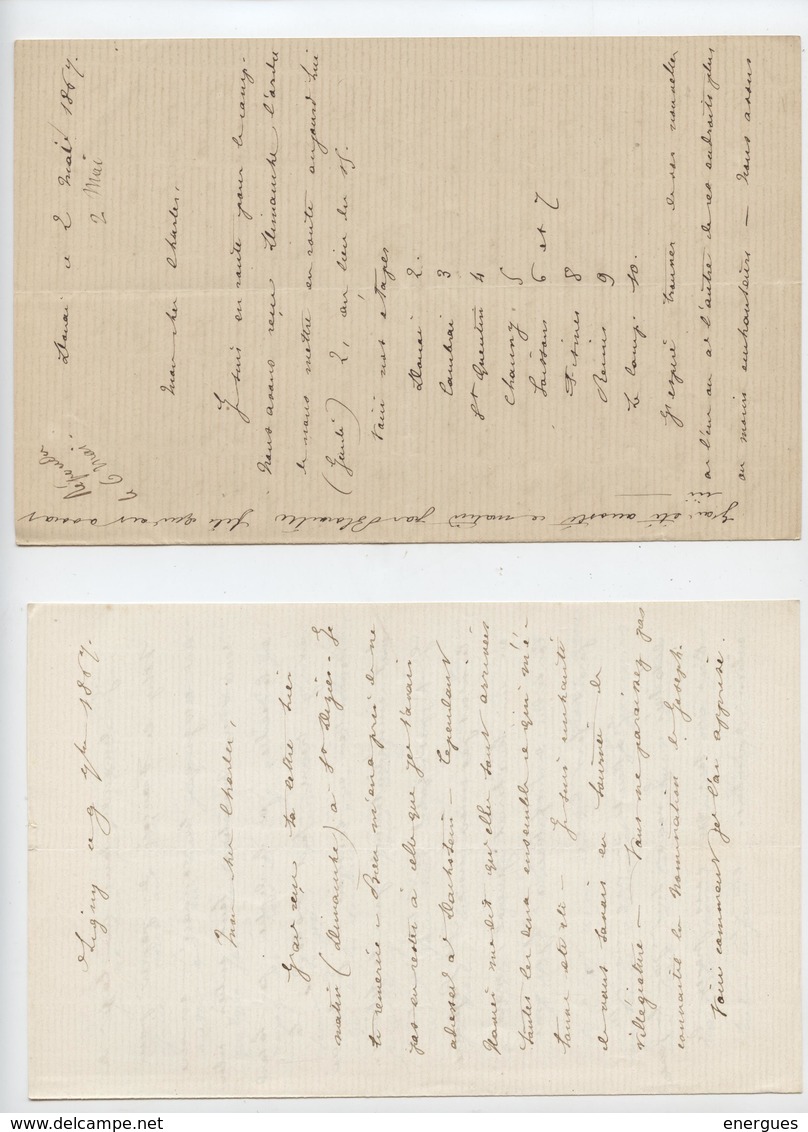 Correspondance,102 Lettres De Louis Piquet( Damesme, à Son Frère Charles,1867-1873 Algérie,Tiaret, Mascara, Nancy, Ligny - Documents Historiques