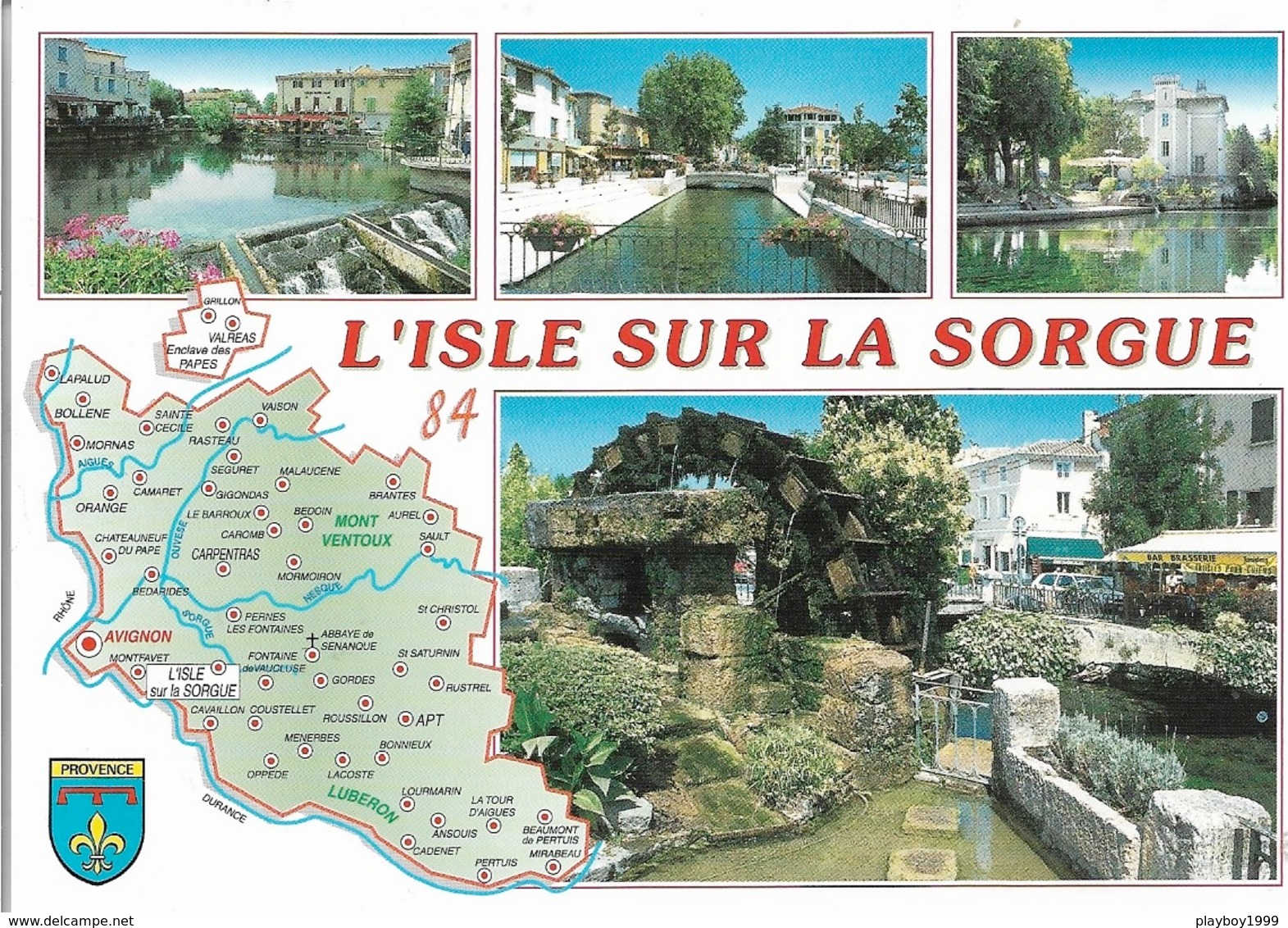 Cartes Géographiques - 84 - Le Vaucluse - L'Isle Sur La Sorgue - 4 Vues + Carte Géo - Cpm - Vierge - - Maps