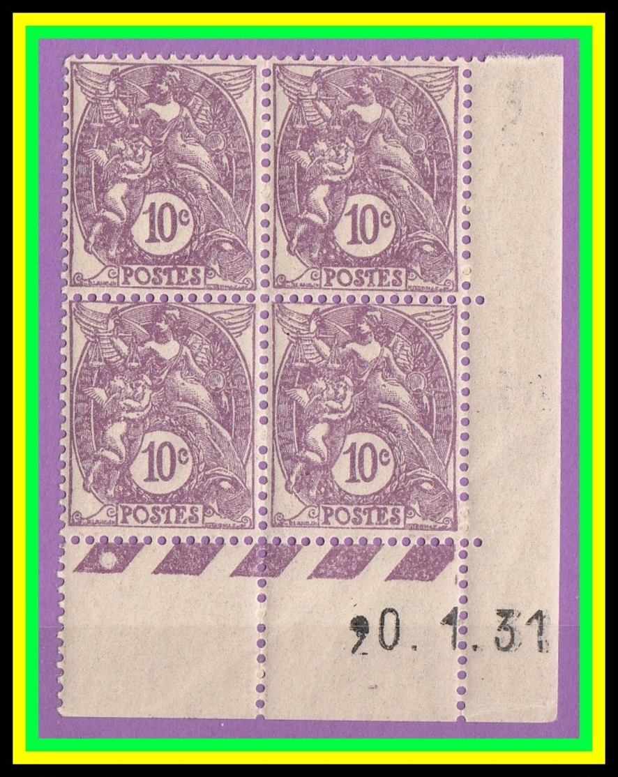 FR N° 233** - Blanc 10c Violet - Bloc De 4 Coin Daté 20.1.31 - Cote 45 € - ....-1929