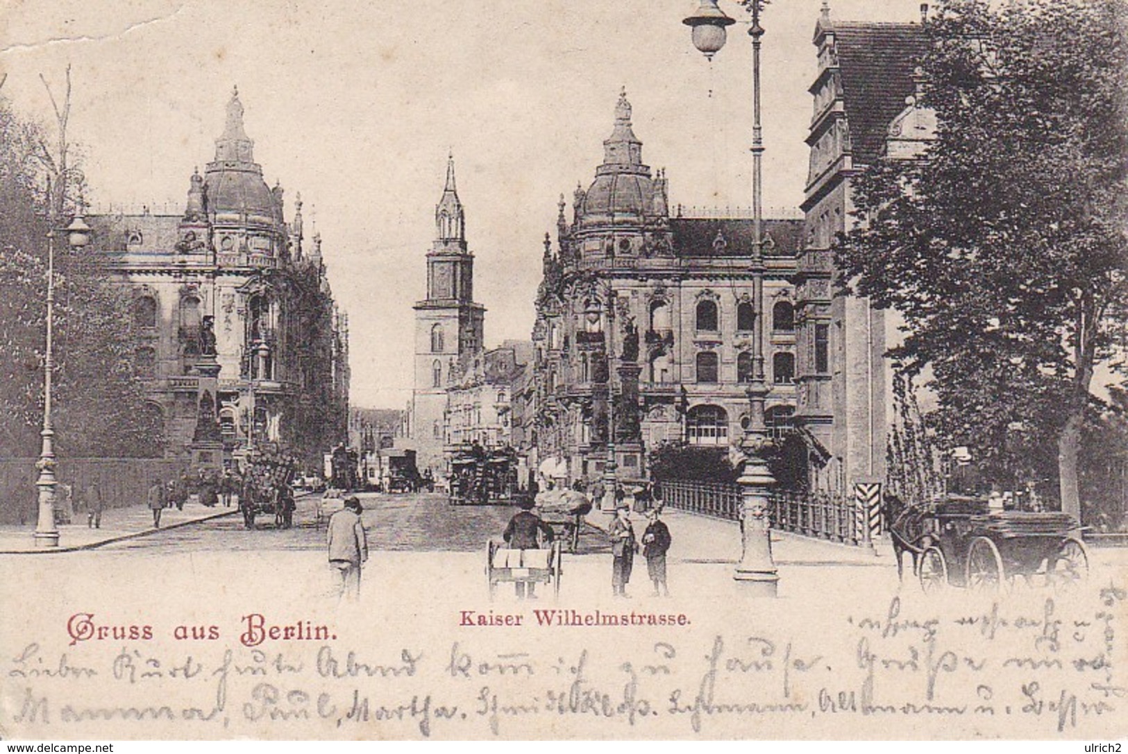 AK Gruss Aus Berlin - Kaiser-Wilhelmstrasse - 1903  (39940) - Lankwitz