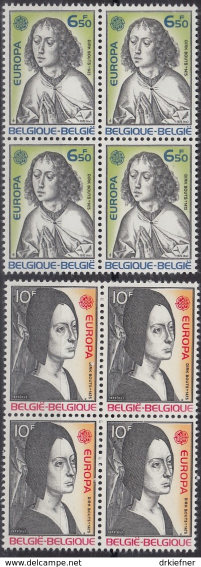 BELGIEN 1818-1819, 4erBlock, Postfrisch **, Europa CEPT: Gemälde, 1975 - 1924-1960