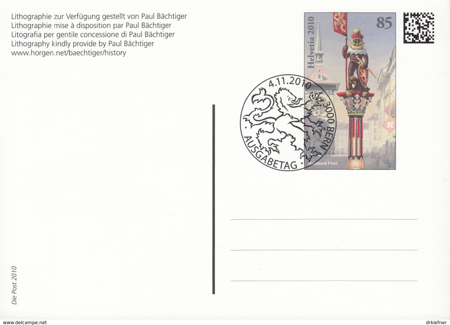 SCHWEIZ  P 340, Gestempelt, Tag Der Briefmarke, 2010 - Ganzsachen