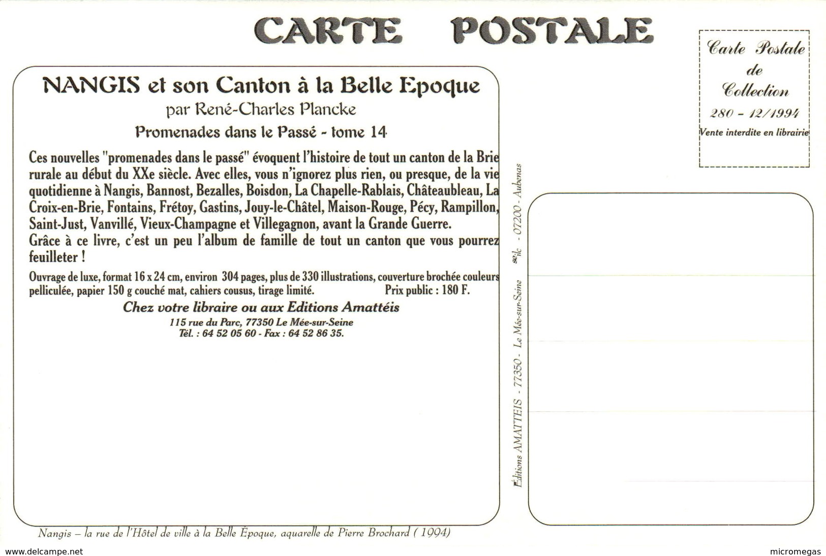 77 - René-Charles Plancke - NANGIS Et Son Canton à La Belle Epoque - Editions Amatteis - Nangis