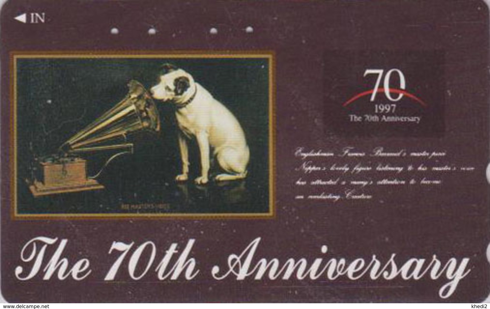 Télécarte Japon / 110-016 - ANIMAL CHIEN NIPPER VOIX DE SON  MAITRE - HIS MASTER'S VOICE DOG Japan Phonecard - 1112 - Honden