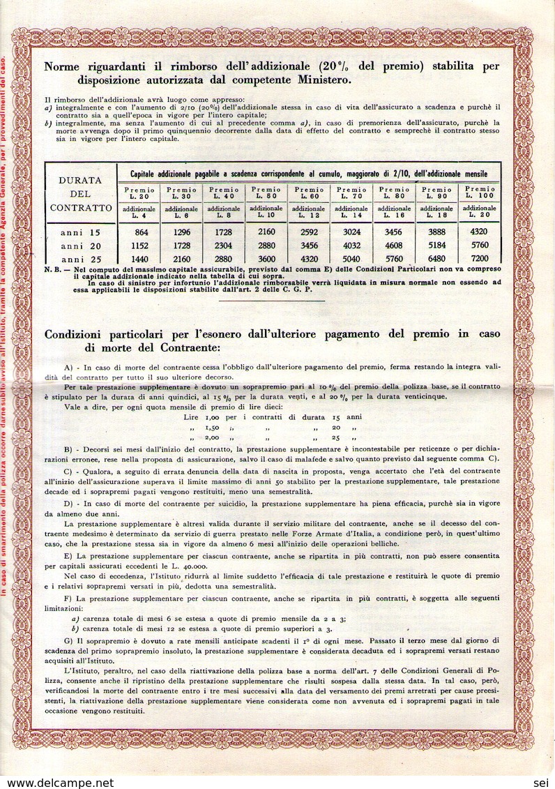 B 2463 - Polizza I.N.A. - Banca & Assicurazione