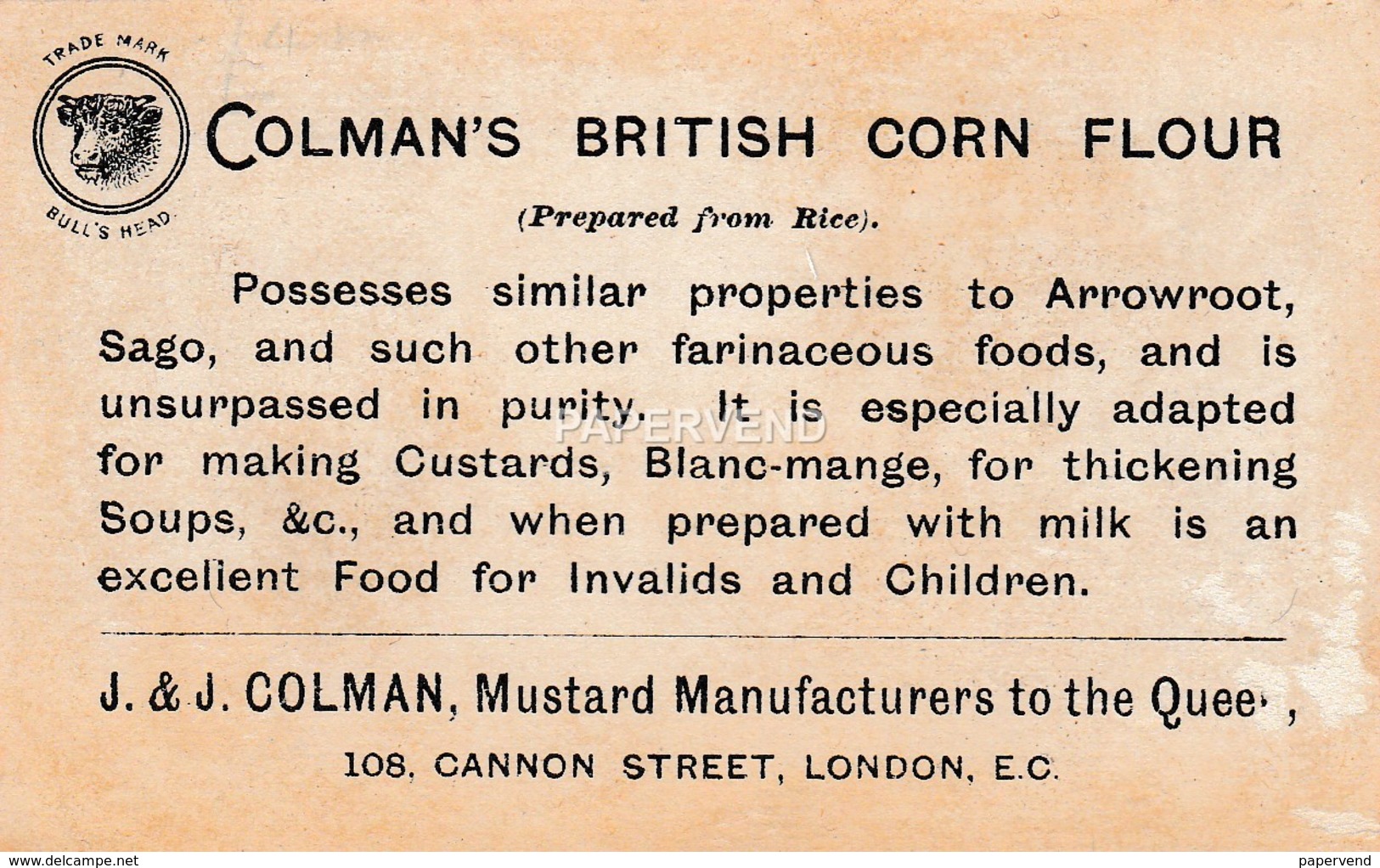 Advert  COLMAN'S Mustard  E102 - Advertising