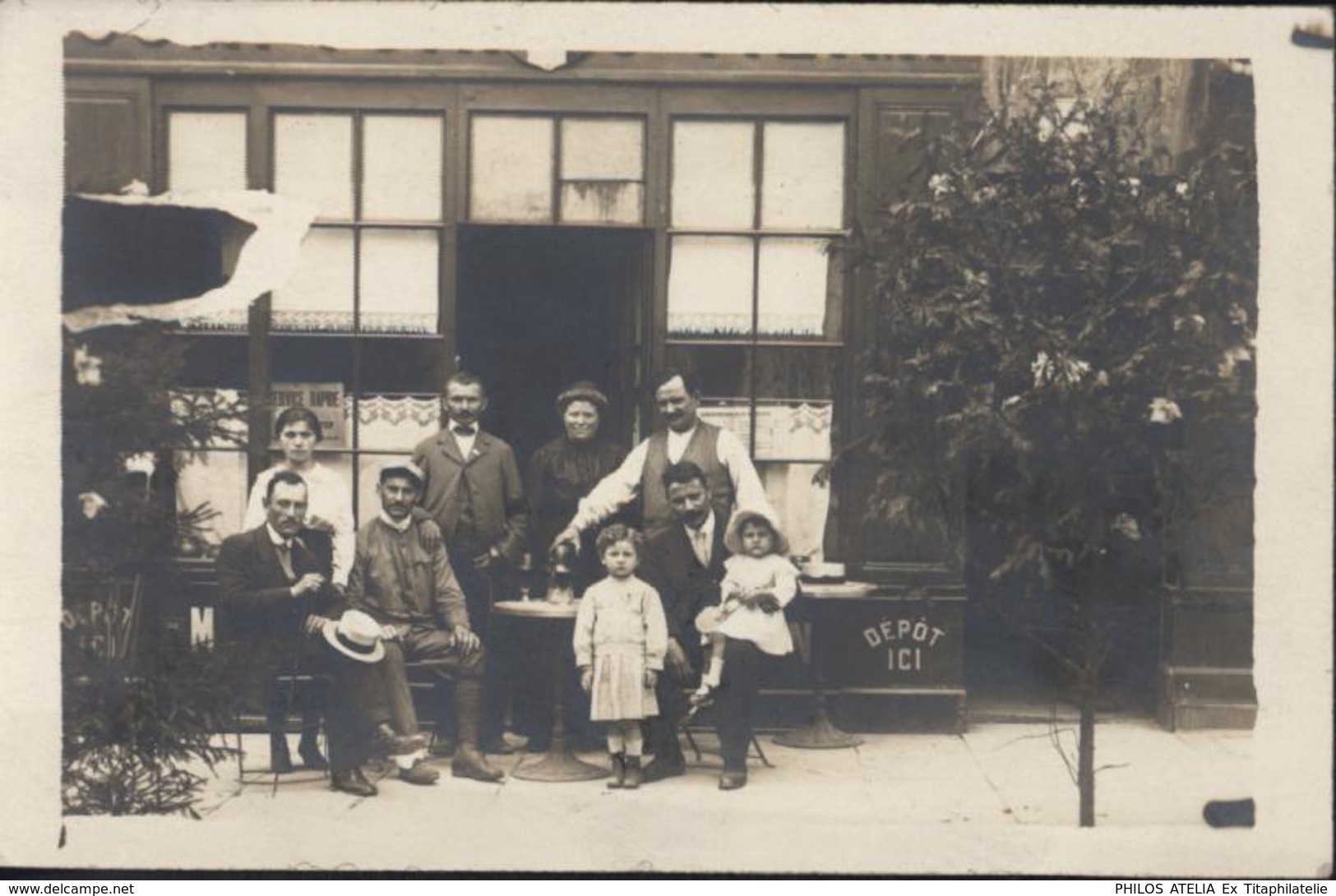 France CPA Carte Photo Carte Postale Café Restaurant 1920 Devanture Magasin ? - Cafés