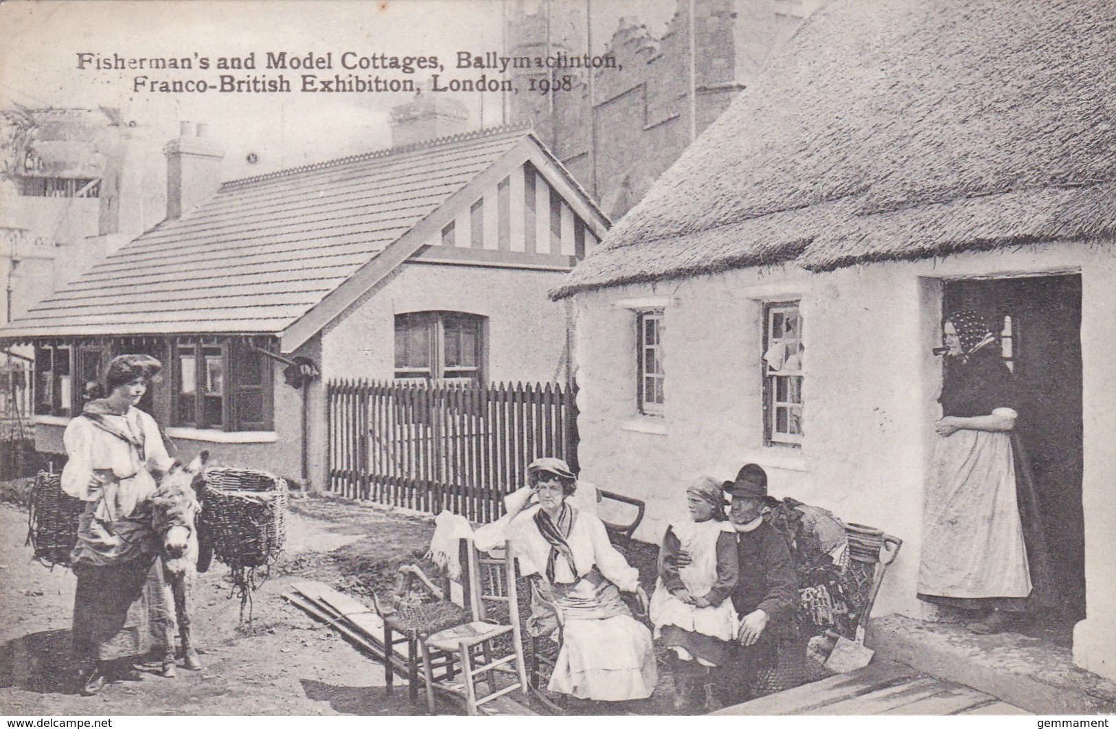 FRANCO-BRITISH EXHIBTION 1908 - FISHERMANS @MODEL COTTAGE, BALLYMACLINTON - Exhibitions