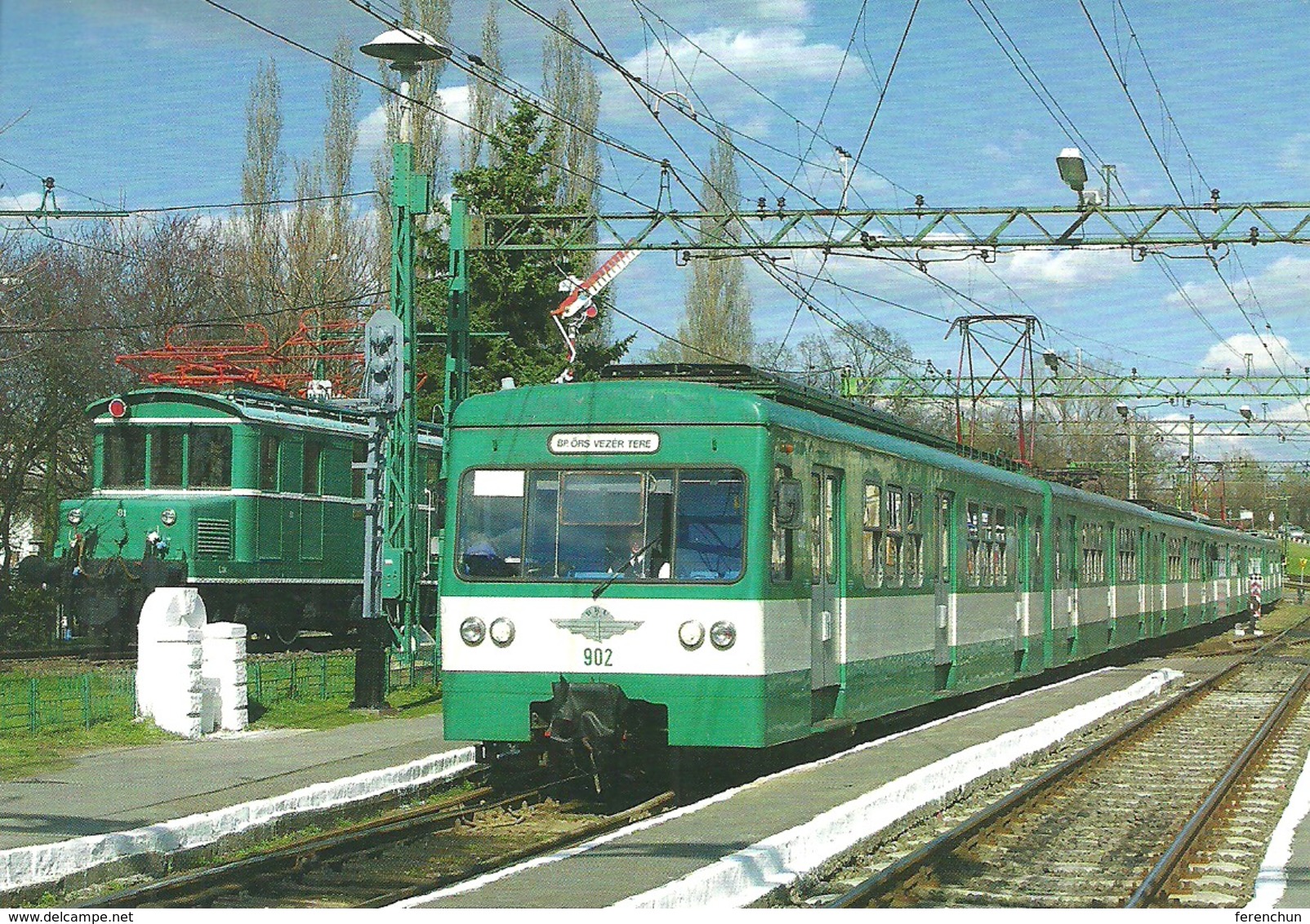 RAIL RAILROAD TRAIN COMMUTER RAIL SUBURBAN RAILWAY LOCOMOTIVE BHEV MXA HEV BKV CINKOTA BUDAPEST Top Card 0426 * Hungary - Trains